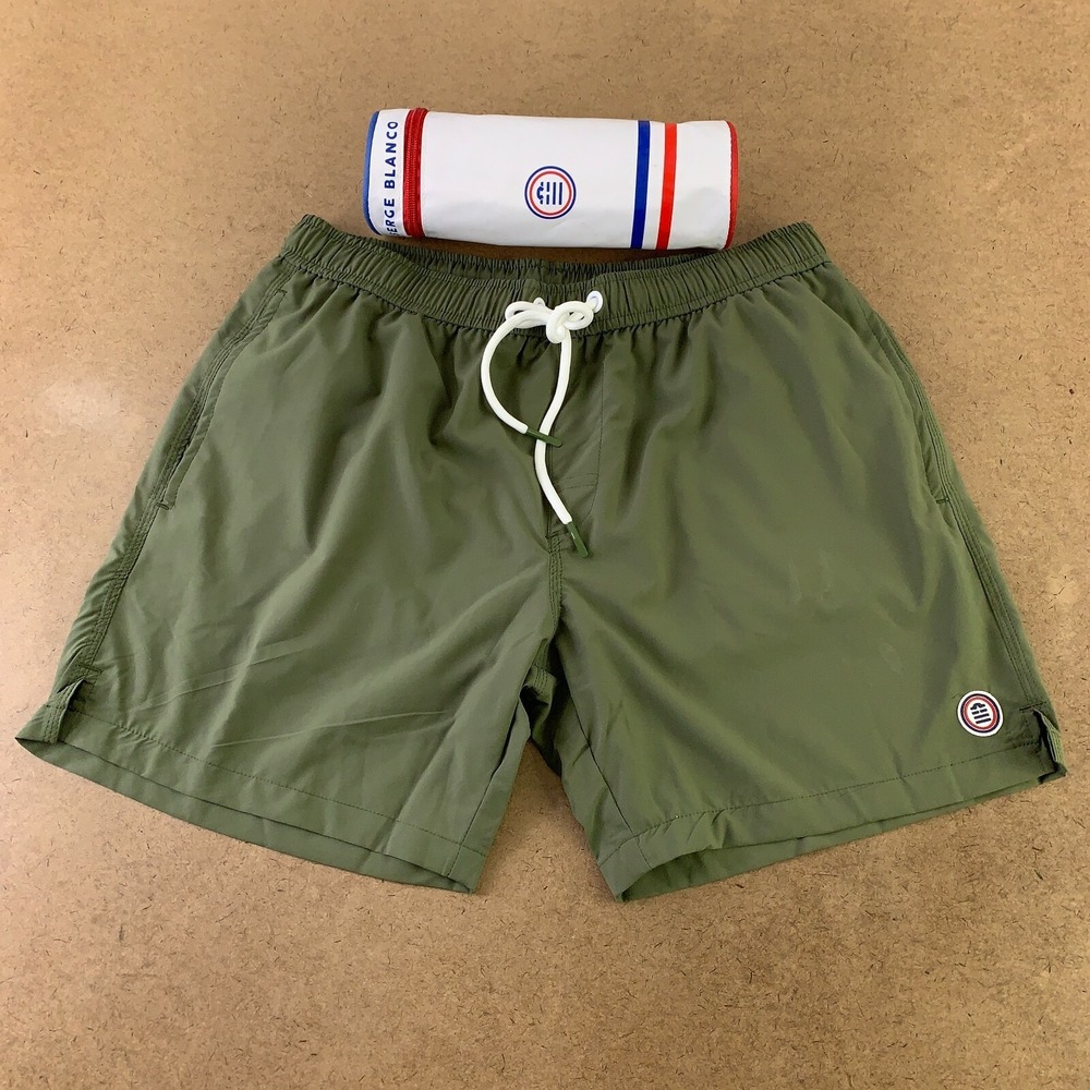 Serge Blanco Men's Size XL Olive Mesh Lined Maui Swim Shorts NWT